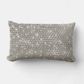 銀グラムきらきら光るメタル幾何学輝モダンき ランバークッション (正面)