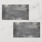 銀グランジーモノクロムセメント壁グレー金ゴールドセピ 名刺 (正面/裏面)
