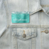 銀グリッターとターコイズフォイル最初 名札 (インサイチュ)