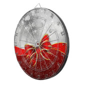 銀グリッターと赤クリスマススススススパークルスボウ ダーツボード (正面右)