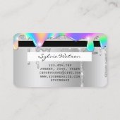 銀グリッターはクレジットカードホログラムを乾燥させる 名刺 (裏面)