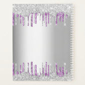 銀グリッターは紫金属モノグラム2025を乾燥させる プランナー手帳 (裏面)