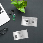 銀グリッターはqrコードエレガント事業を乾燥させる 割引カード