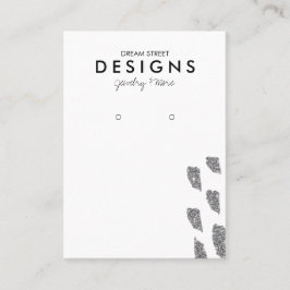 銀グリッターイヤリング表示カード 名刺