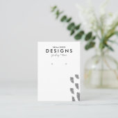 銀グリッターイヤリング表示カード 名刺 (スタンド正面)