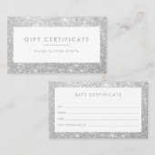 銀グリッターエレガントギフト券カード 紹介カード (正面/裏面)