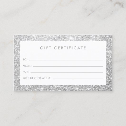 銀グリッターエレガントギフト券カード 紹介カード (裏面)