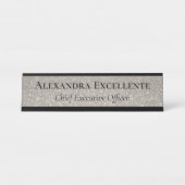 銀グリッターエレガントファッションカスタム デスクネームプレート (正面)