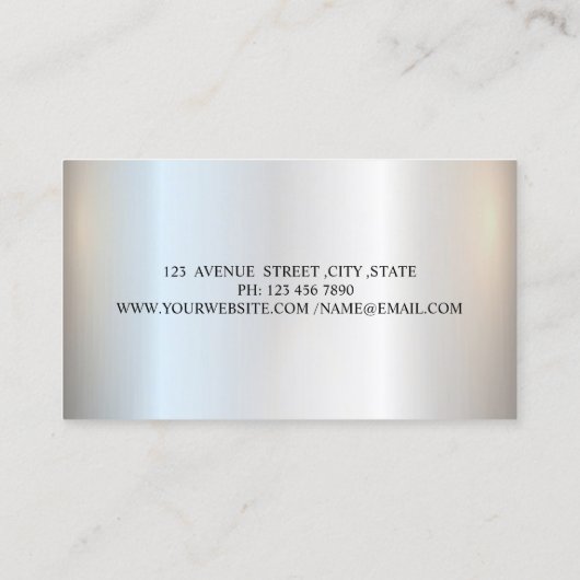 銀グリッターエレガントプロフェッショナル 名刺 (裏面)