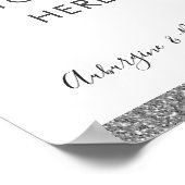 銀グリッターカスタム文字引用文シンボルや象徴 ポスター (角)