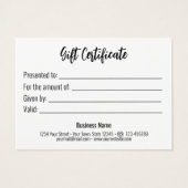 銀グリッタークリスマスオーナメントギフト証書 (裏面)