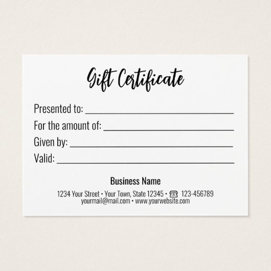 銀グリッタークリスマスオーナメントギフト証書 (裏面)