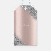 銀グリッターグラデーションバラ結婚金ゴールド ギフトタグ (裏面)