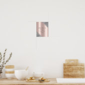 銀グリッターグラデーションバラ結婚金ゴールド ポスター (キッチン)