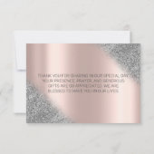 銀グリッターグラデーションバラ金ゴールドサンキューカード サンキューカード (裏面)