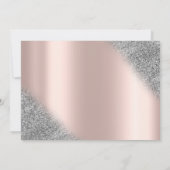 銀グリッターグラデーションバラ金ゴールド結婚式招待状 招待状 (裏面)