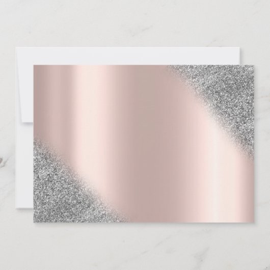銀グリッターグラデーションバラ金ゴールド結婚式招待状 招待状 (裏面)