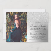 銀グリッターグラデーション金属写真キンチェニェラ 招待状 (正面)