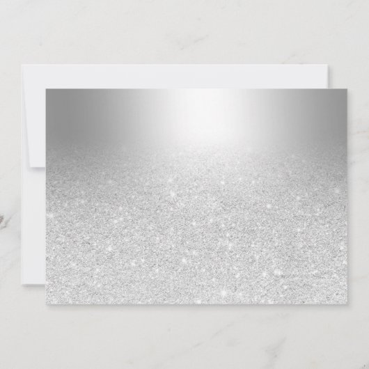銀グリッターグラデーション金属写真キンチェニェラ 招待状 (裏面)