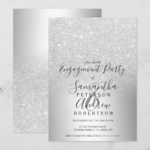 銀グリッターグラデーション金属箔婚約