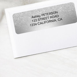 銀グリッターグラデーション金属箔 ラベル