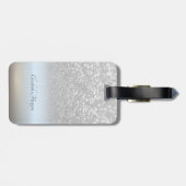 銀グリッターグラデーション《写真》ぼけ味,プルメリアパーソナライズされた- ラゲッジタグ (裏面横)