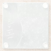 銀グリッターグラムメタリきらきら光るックパーソナライズされたル ガラスコースター (裏面)