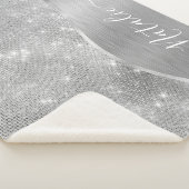 銀グリッターグラムメタリきらきら光るックパーソナライズされたル シェルパブランケット