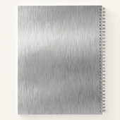 銀グリッターグラムメタリきらきら光るックパーソナライズされたル ノートブック (裏面)