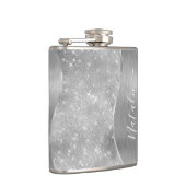 銀グリッターグラムメタリきらきら光るックパーソナライズされたル フラスク (右)