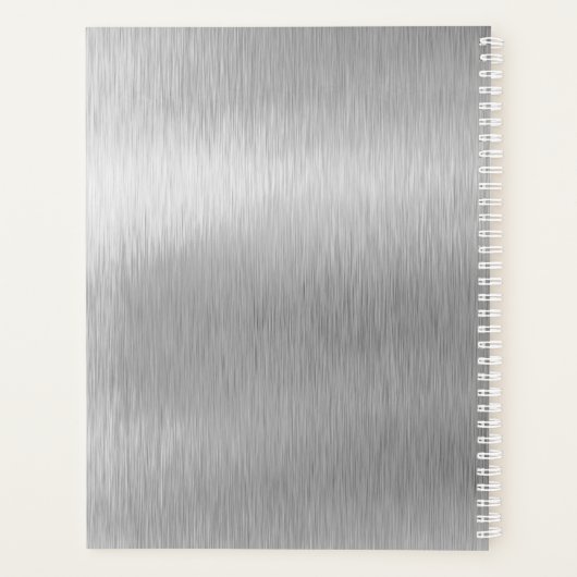 銀グリッターグラムメタリきらきら光るックパーソナライズされたル プランナー手帳 (裏面)