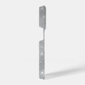 銀グリッターグラムメタリきらきら光るックパーソナライズされたル iPhoneケース (右側面)