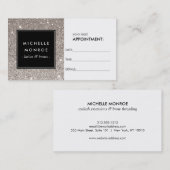 銀グリッターサロンアポイントメントカード 予約カード (正面/裏面)