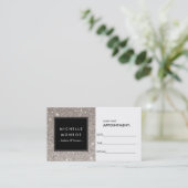 銀グリッターサロンアポイントメントカード 予約カード (スタンド正面)