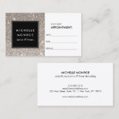 銀グリッターサロンアポイントメントカード 予約カード (正面/裏面)