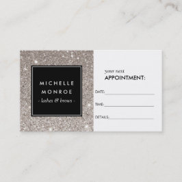 銀グリッターサロンアポイントメントカード 予約カード