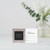 銀グリッターサロンアポイントメントカード 予約カード (スタンド正面)