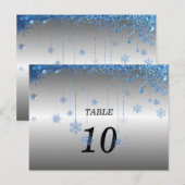 銀グリッタースノーフレーク表番号葉書 ポストカード (正面/裏面)