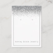 銀グリッタースパークルイヤリングディスプレイカード 名刺 (正面)