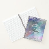 銀グリッターティアラカラフルフォイルファンシーモノグラム ノートブック (内部)