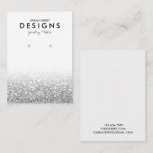 銀グリッタートレンディーイヤリング表示カード 名刺 (正面/裏面)