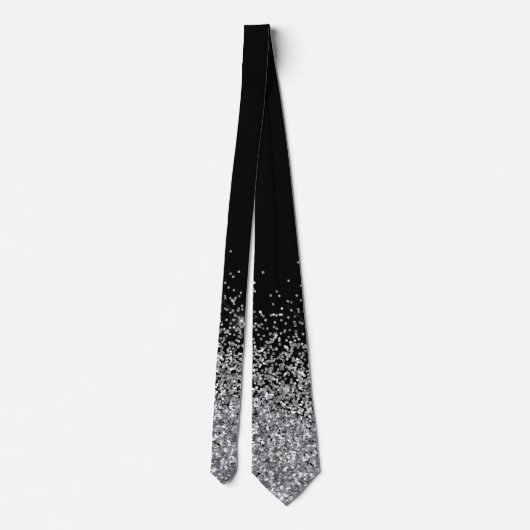 銀グリッタートレンディーグラデーション退色 ネクタイ (裏面)