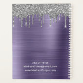 銀グリッタードリップパープルメタルアポイントメント プランナー手帳 (裏面)