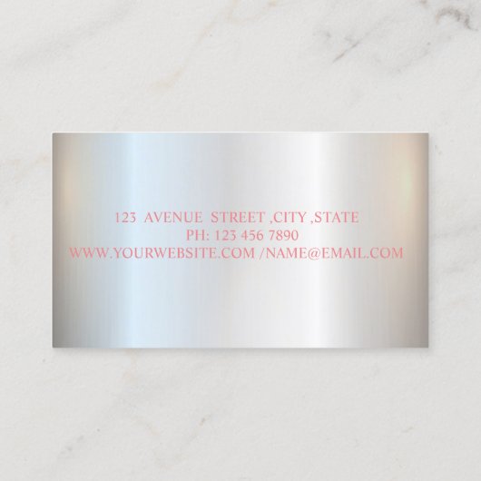 銀グリッタードロッエレガントズプロフェッショナルモダン 名刺 (裏面)