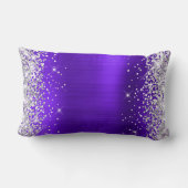 銀グリッターバイオレットインディゴフォイルファンシーモノグラム ランバークッション (裏面)