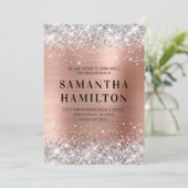 銀グリッターバラグラデーション金ゴールド箔卒業 案内状 (スタンド正面)