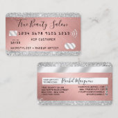 銀グリッターバラ金ゴールドメタリック信用スタイル 名刺 (正面/裏面)