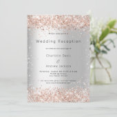 銀グリッターバラ金ゴールド結婚披露宴 招待状 (スタンド正面)