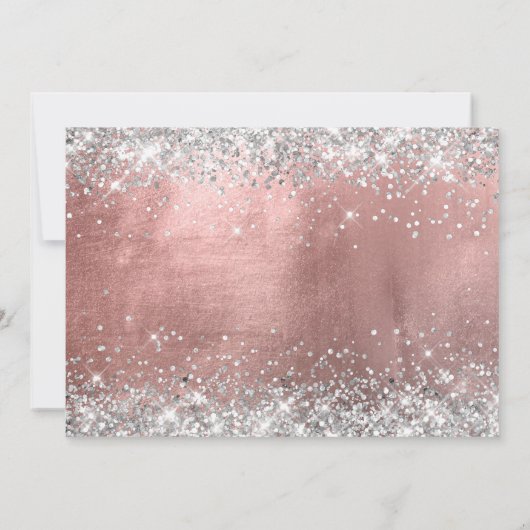 銀グリッターバラ金箔メイド・オブ・オーナー(花嫁付き添い人) 招待状 (裏面)