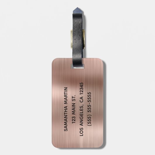 銀グリッターバラ金箔モノグラファンシーム ラゲッジタグ (裏面縦)